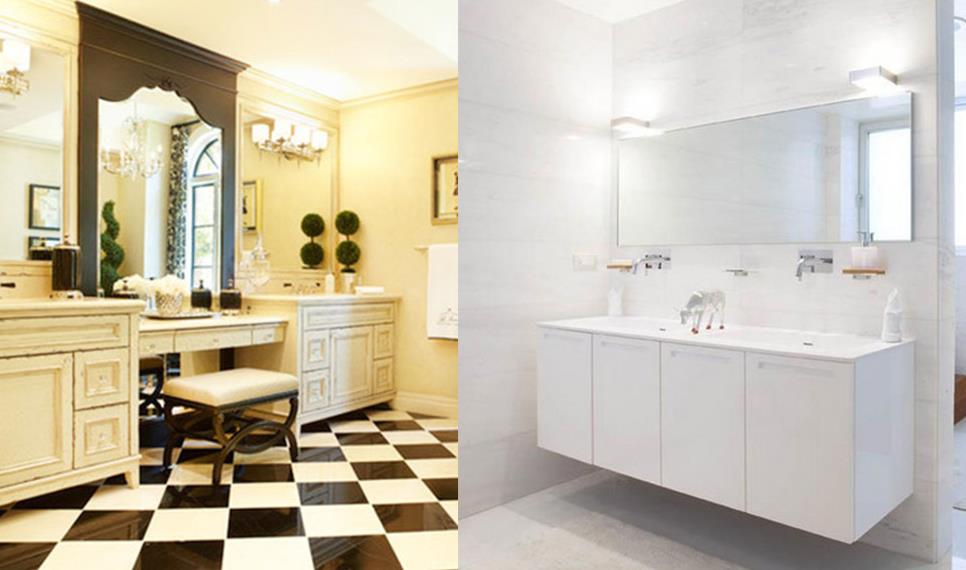 Baños clásicos y modernos