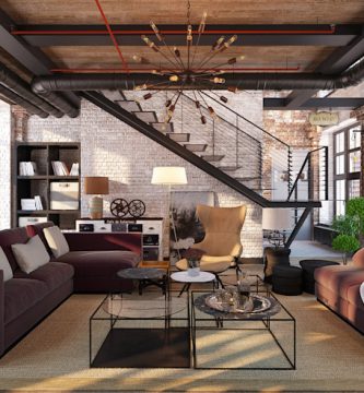 Sala estilo industrial