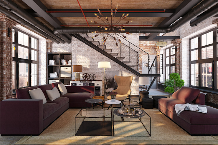 Sala estilo industrial