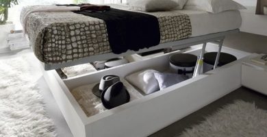 Cama con almacenamiento